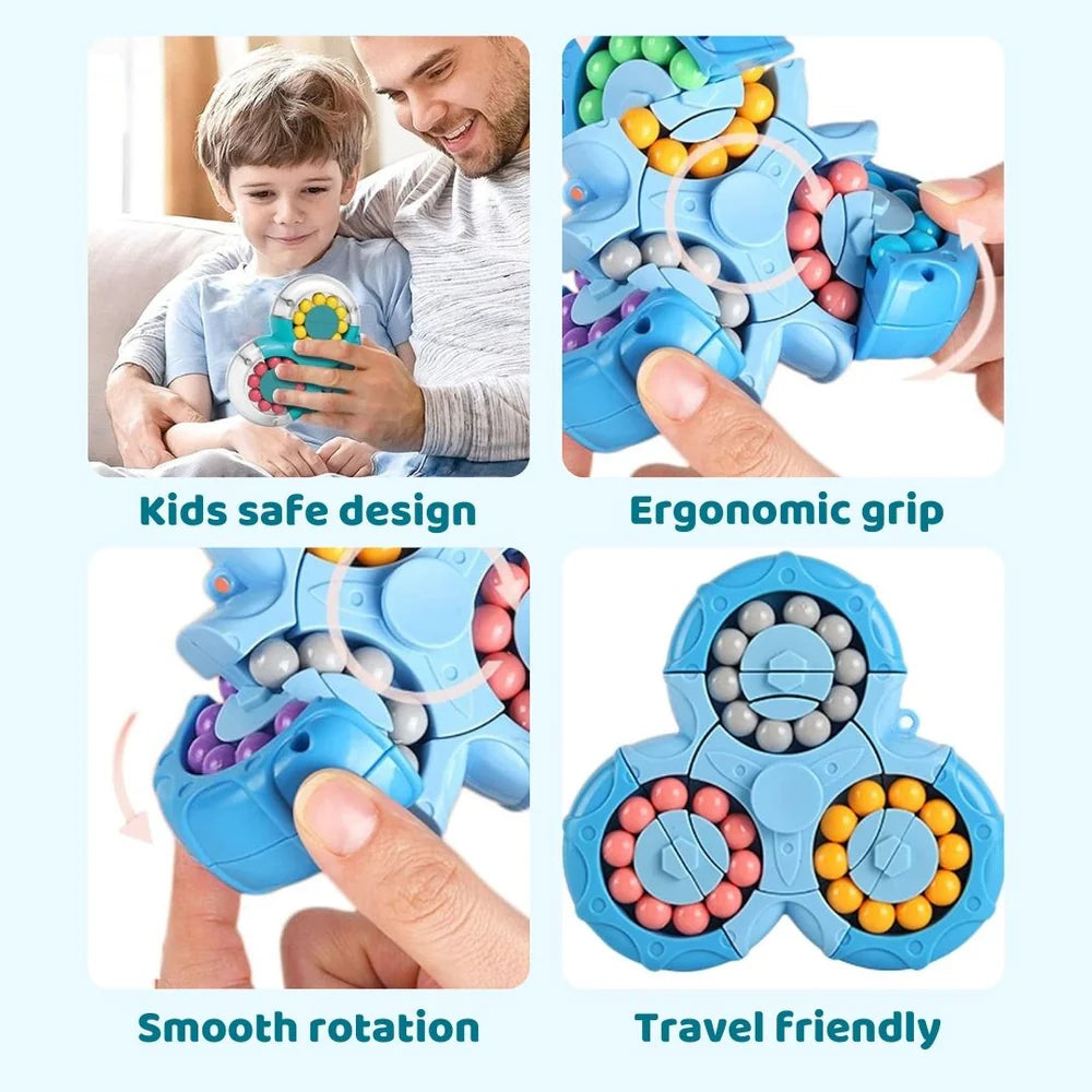 Magical Bean Puzzle Toy | Speed Spin Triangle | Stress Reliever Toy | Anxiety Relief Rotating Puzzle | Magical Bean Cube for Focus & Relaxation