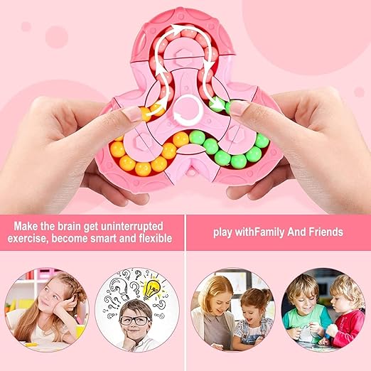 Magical Bean Puzzle Toy | Speed Spin Triangle | Stress Reliever Toy | Anxiety Relief Rotating Puzzle | Magical Bean Cube for Focus & Relaxation
