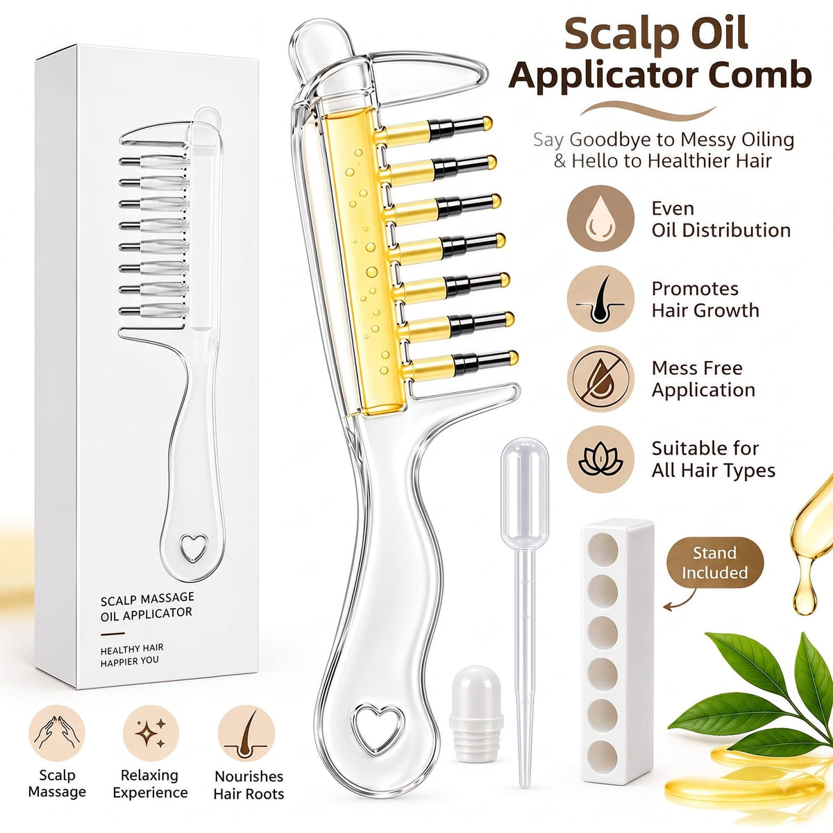 RootGlide Hair Oil Applicator Comb