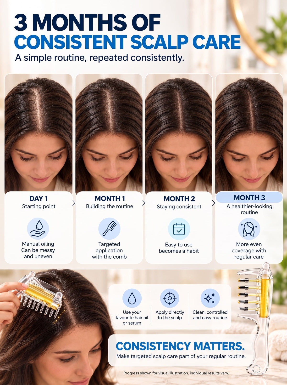 RootGlide Hair Oil Applicator Comb